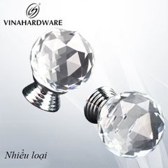 Tay nắm kim cương tròn trong suốt, phi 30mm Vinahardware -HD303KK