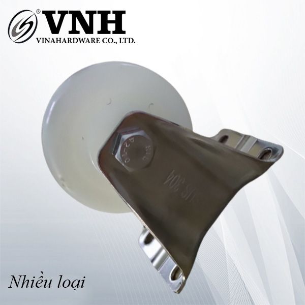 Bánh xe tủ một chiều phi 65mm, inox 304, màu trắng Vinahardware - CT6595T