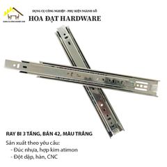 Ray bi 3 tầng, bản 42, màu trắng HMR ngăn hộc kéo