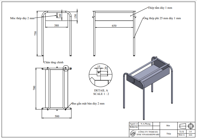 Khung Bàn Học Sinh Điều Chỉnh Chiều Cao – Mã 2300.1.40656
