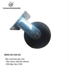 Bánh xe cao su, đế cố định, màu đen Vinahardware - CT125CD