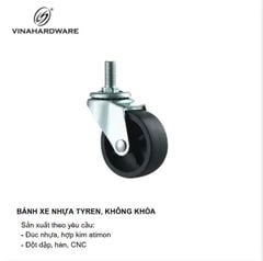 Bánh xe nhựa tyren, không khóa, màu đen Vinahardware - CT08B40KK