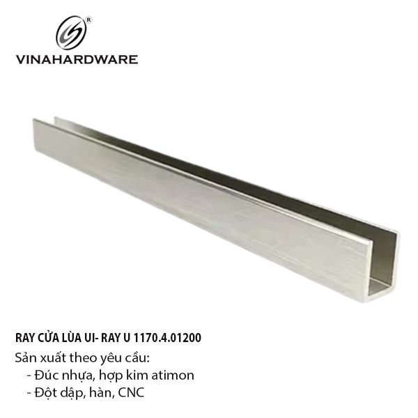 Ray nhôm cửa lùa UI màu trắng, loại mỏng Vinahardware
