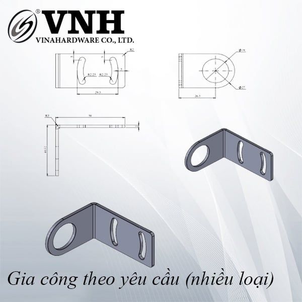 Pat (bas) ke sắt 40x50x27x2mm - VNH4050272T