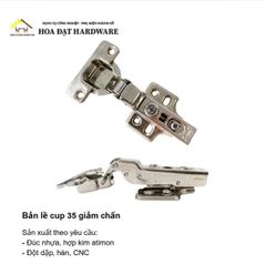 Bản lề cup 35 giảm chấn, đế cố định, inox 304 Hammered - H0022A