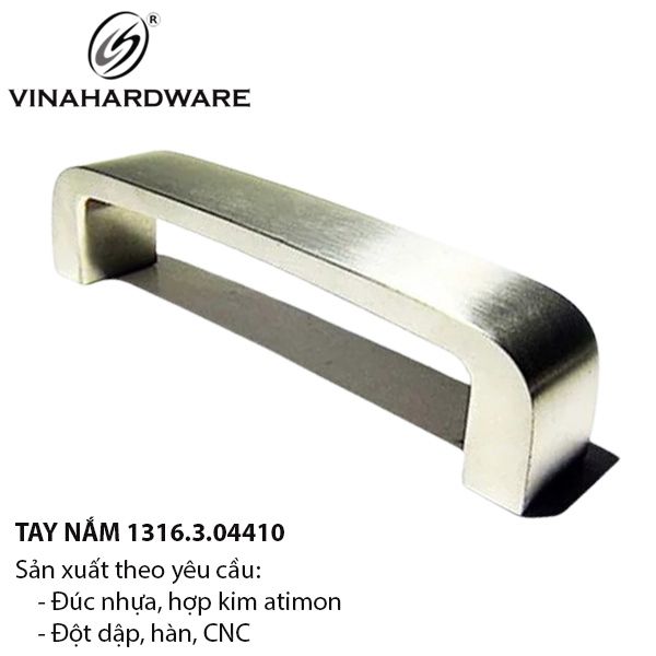 Tay nắm tủ đúc atimon mạ nikel xước dài 96mm