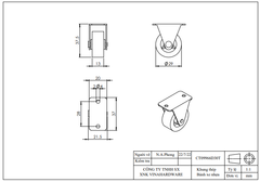 Bánh xe tủ một chiều, màu trắng Vinahardware - CT09966D30T