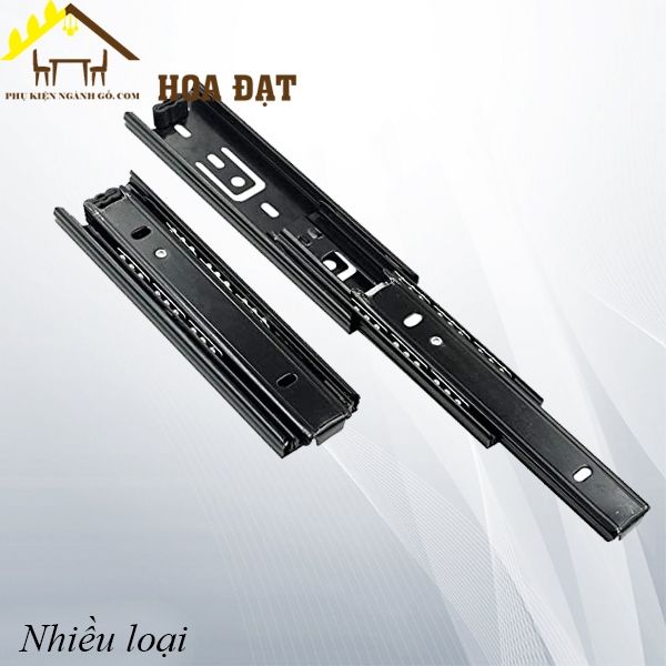 Ray bi 3 tầng, bản 35, màu đen KP ngăn hộc kéo