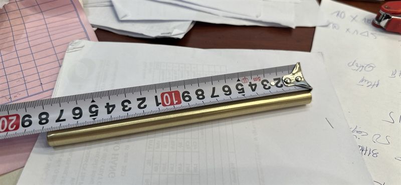 Tay nắm đũa antimon, phi 12, loại nặng - màu vàng đồng - HD0046D128A