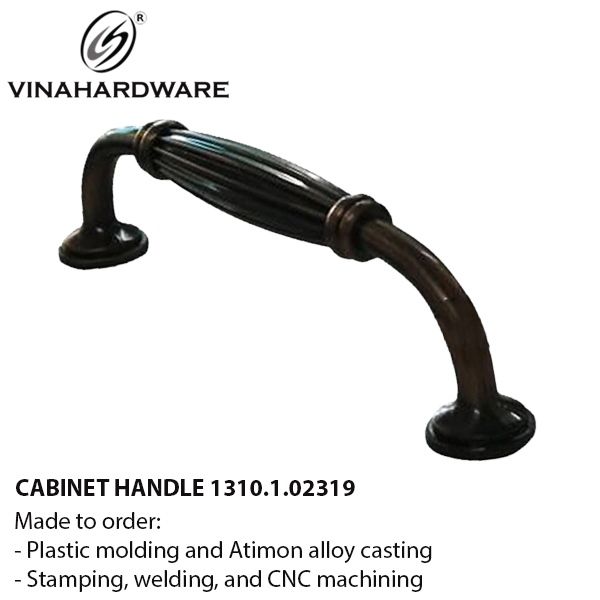 Tay nắm tủ hợp kim atimon xi mạ đồng giả cổ