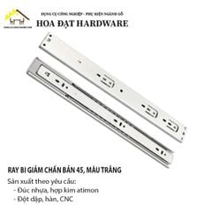 Ray bi 3 tầng giảm chấn, bản 45, màu trắng HMR ngăn hộc kéo