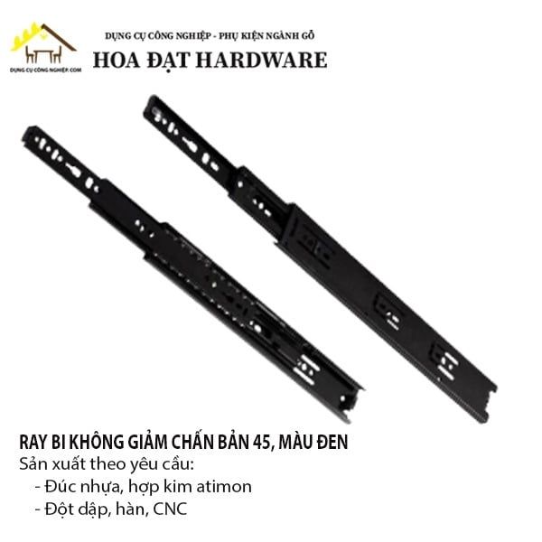 Ray bi 3 tầng không giảm chấn, bản 45, màu đen Ivan ngăn hộc kéo