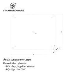 Tấm sắt vuông, sơn đen mờ Vinahardware - VNH34010B