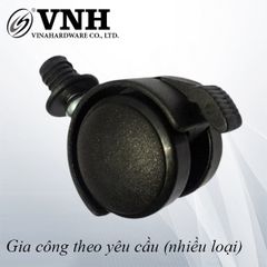 Bánh xe nhựa phi 40mm, loại ty trơn, không khóa màu đen, kèm nút nhựa Vinahardware -CH8247KK