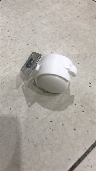 Bánh xe nhựa, loại đế vuông, có khóa, màu trắng Vinahardware - CT8246CK