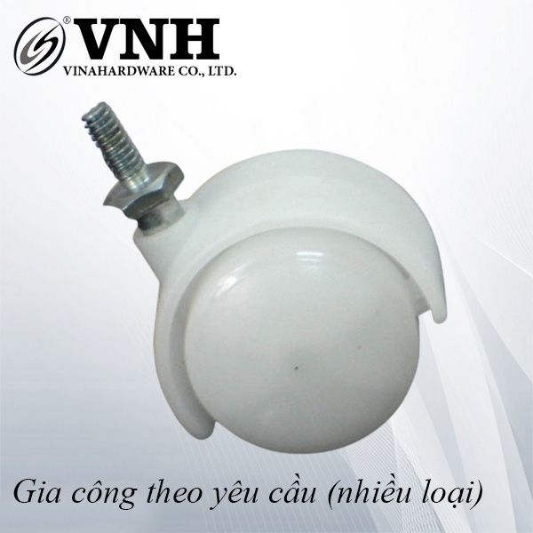 Bánh xe nhựa, loại tyren, có khóa, màu trắng trong Vinahardware - CT50817CK