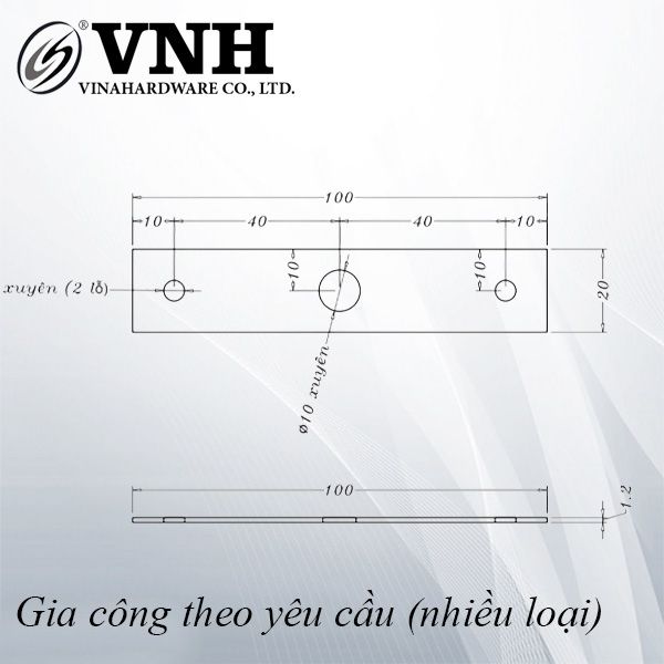Pat (bas) sắt 100x20x1.2mm - VNH1002012P