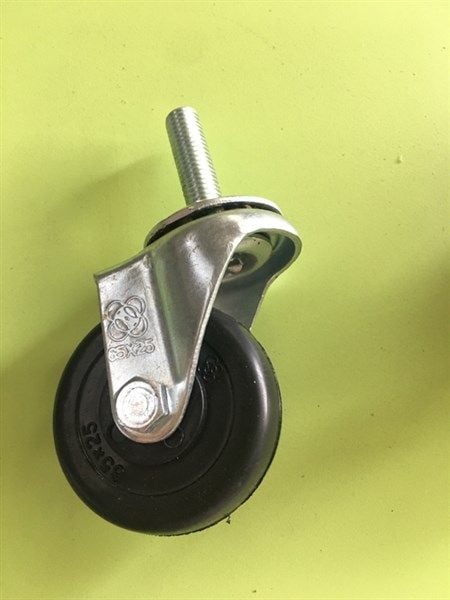 Bánh xe cao su phi 65 không khóa, ty ren M12x35mm Vinahardware - CT6525KK