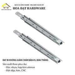 Ray bi 3 tầng không giảm chấn, bản 45, màu trắng Ivan ngăn hộc kéo