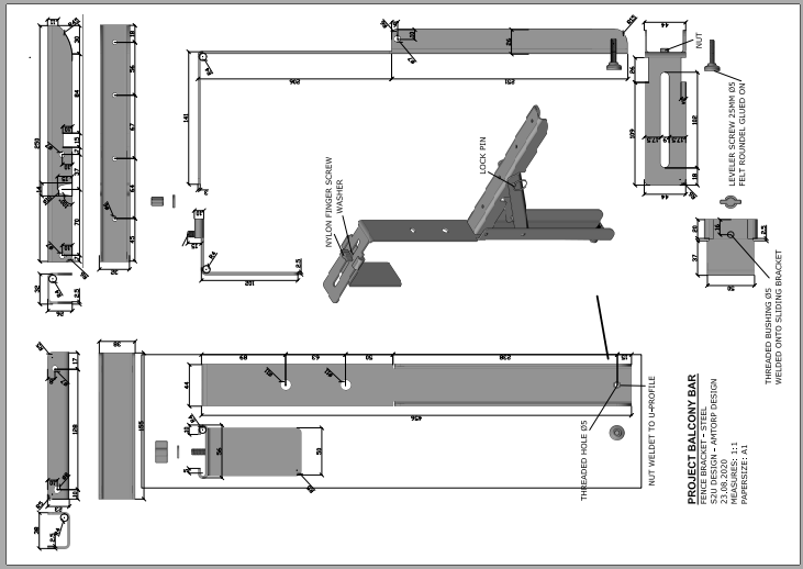 Thanh đỡ màu đen - VNH0115