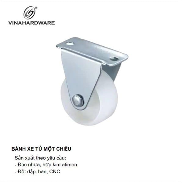 Bánh xe tủ một chiều, màu trắng Vinahardware - CT09966D30T