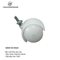 Bánh xe nhựa, loại tyren, có khóa, màu trắng trong Vinahardware - CT50817CK