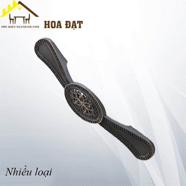 Tay nắm tủ mặt ovan cổ điển, màu đồng Vinahardware - HD062B96