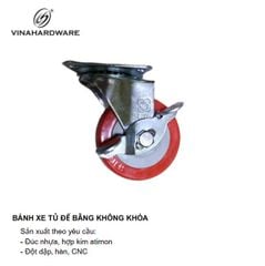 Bánh xe tủ đế bằng không khóa màu đỏ Vinahardware - CT7510DKK