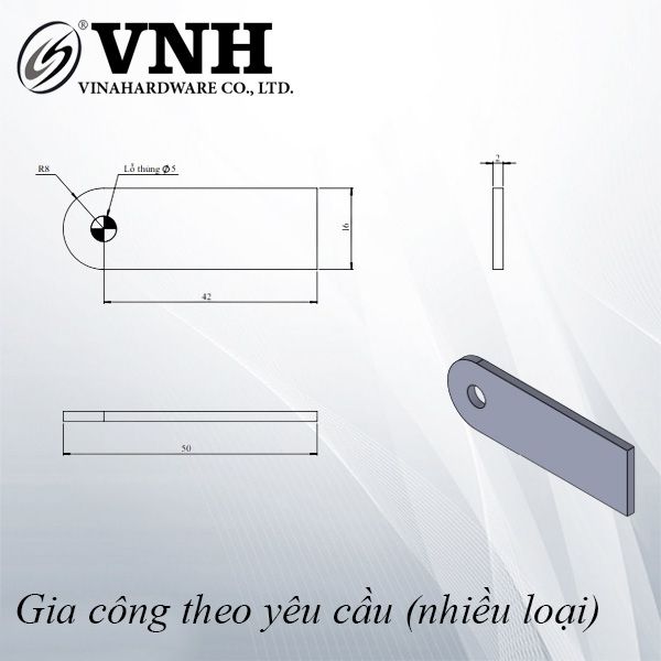 Pat (bas) sắt một lỗ, hàng phôi - VNH50162P