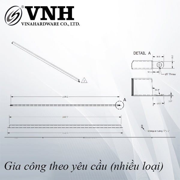 Thanh la sắt, sơn đen tĩnh điện - VNH12223B