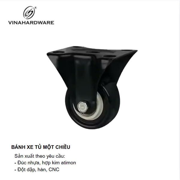 Bánh xe tủ một chiều, màu đen Vinahardware - CT5073