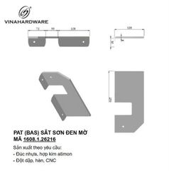 Pat (bas) sắt sơn đen mờ Vinahardware - VNH2502101BT