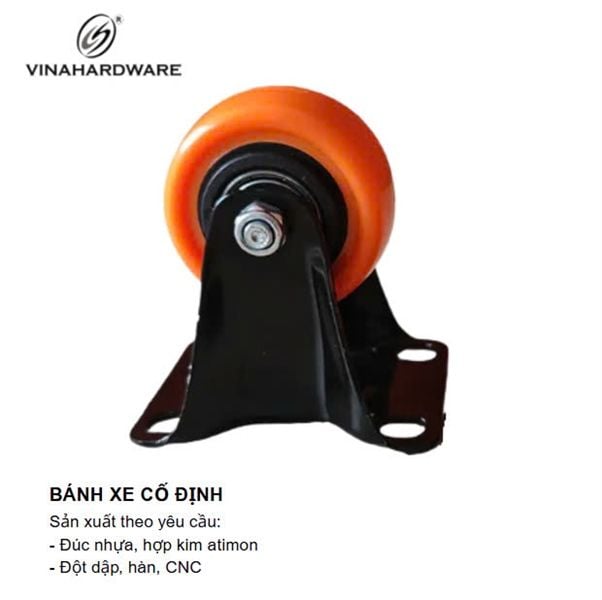 Bánh xe cố định, màu cam Vinahardware - CT28340