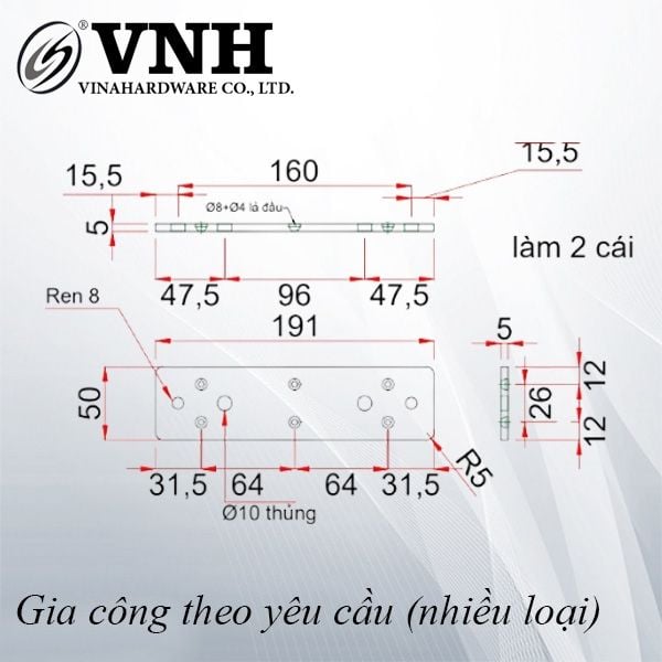 Pat (bas) sắt, sơn đen mờ - VNH160505B
