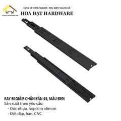 Ray bi 3 tầng giảm chấn, bản 45mm, màu đen Cariny ngăn hộc kéo