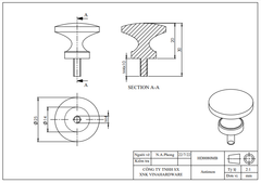 Tay nắm tròn màu giả cổ 25x20x15mm có bulon 10mm Vinahardware - HD0080MB