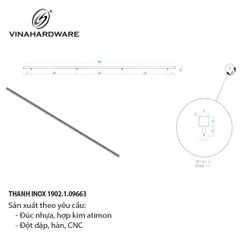 Thanh inox 304 đánh xước Vinahardware - VNH10966