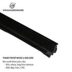 Thanh ray trượt nhựa V cho cửa lùa, màu đen Vinahardware - V1913