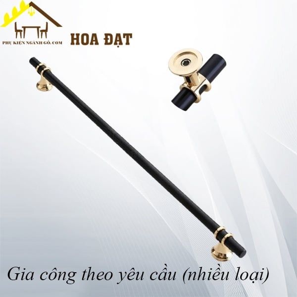 Tay nắm hợp kim, màu đen chân vàng - HD0150D800