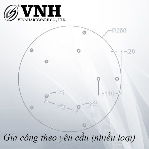 Pat (bas) tròn, inox 201 - VNH250I