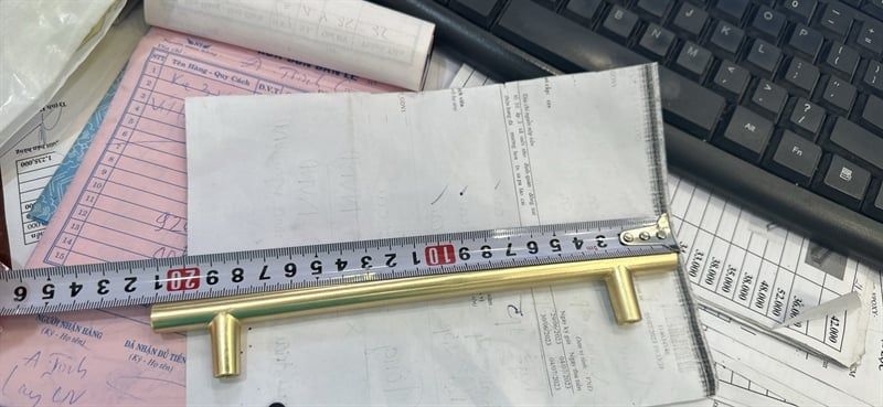 Tay nắm đũa antimon, phi 12, loại nặng - màu vàng đồng - HD0046D128A