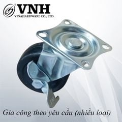 Bánh xe cao su đế bằng, có khóa Vinahardware - CT1013CK