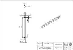 Tay nắm tủ dài, loại PE, hai đầu tròn-HD1017D160