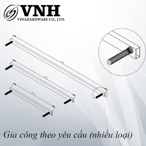 Thanh sắt có tăng chỉnh, sơn đen cát - VNH0330