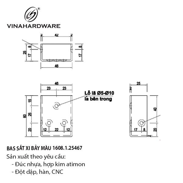 Pat (bas) sắt Vinahardware, xi bảy màu - VNH182402Z23