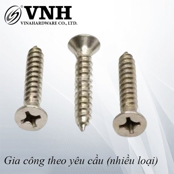 Vít đầu bằng răng nhuyễn M4, màu niken