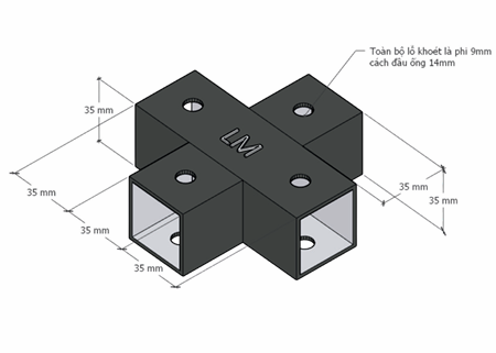 Pat (bas) sắt, sơn đen mờ Vinahardware - VNH69352B