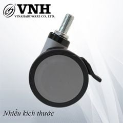 Bánh xe nhựa có khóa, màu xám viền đen cao cấp, tyren 12mm Vinahardware - CTCC75CK