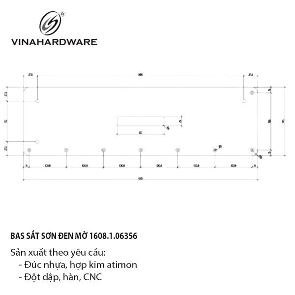 Pat (bas) sắt sơn đen mờ Vinahardware - VNH5444655B