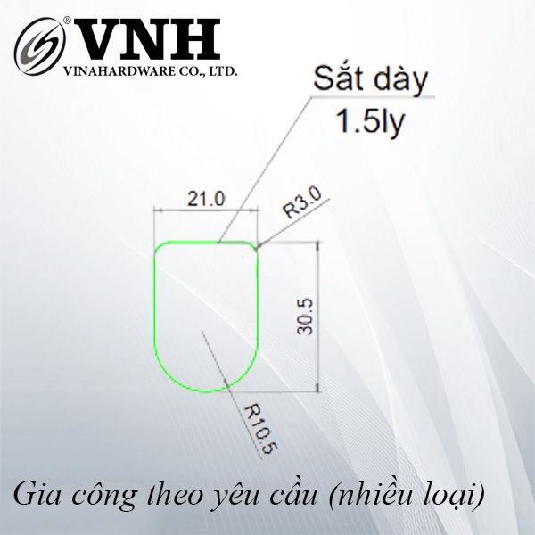 Pat (bas) sắt bán nguyệt, hàng phôi - VNH30521P